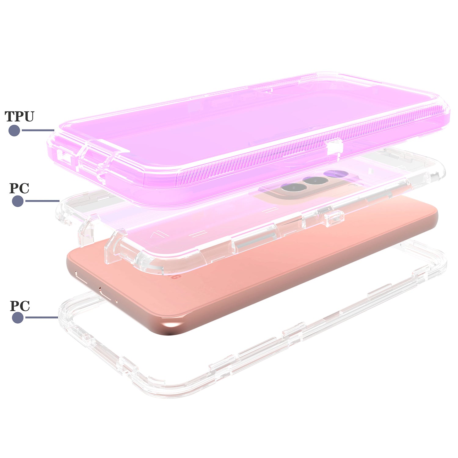 Galaxy S23 Transparent Full Protection Heavy Duty Case