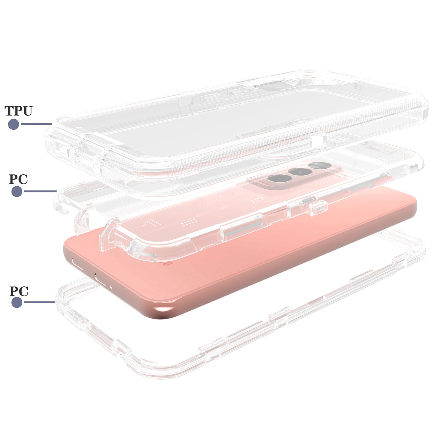 Galaxy S23 Plus Transparent Full Protection Heavy Duty Case