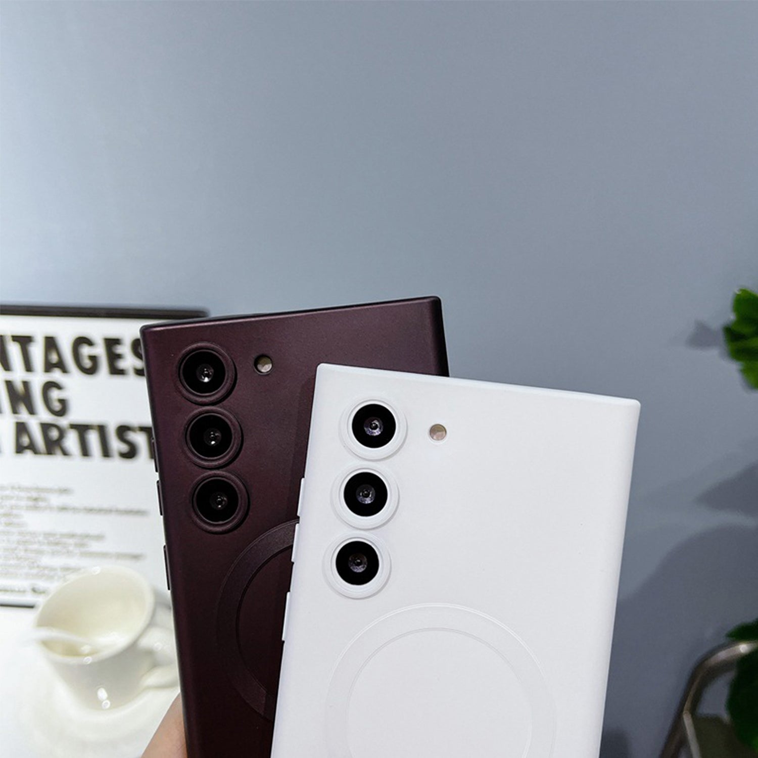 Samsung Galaxy S23 Magnetic soft silicone with lens protective film case