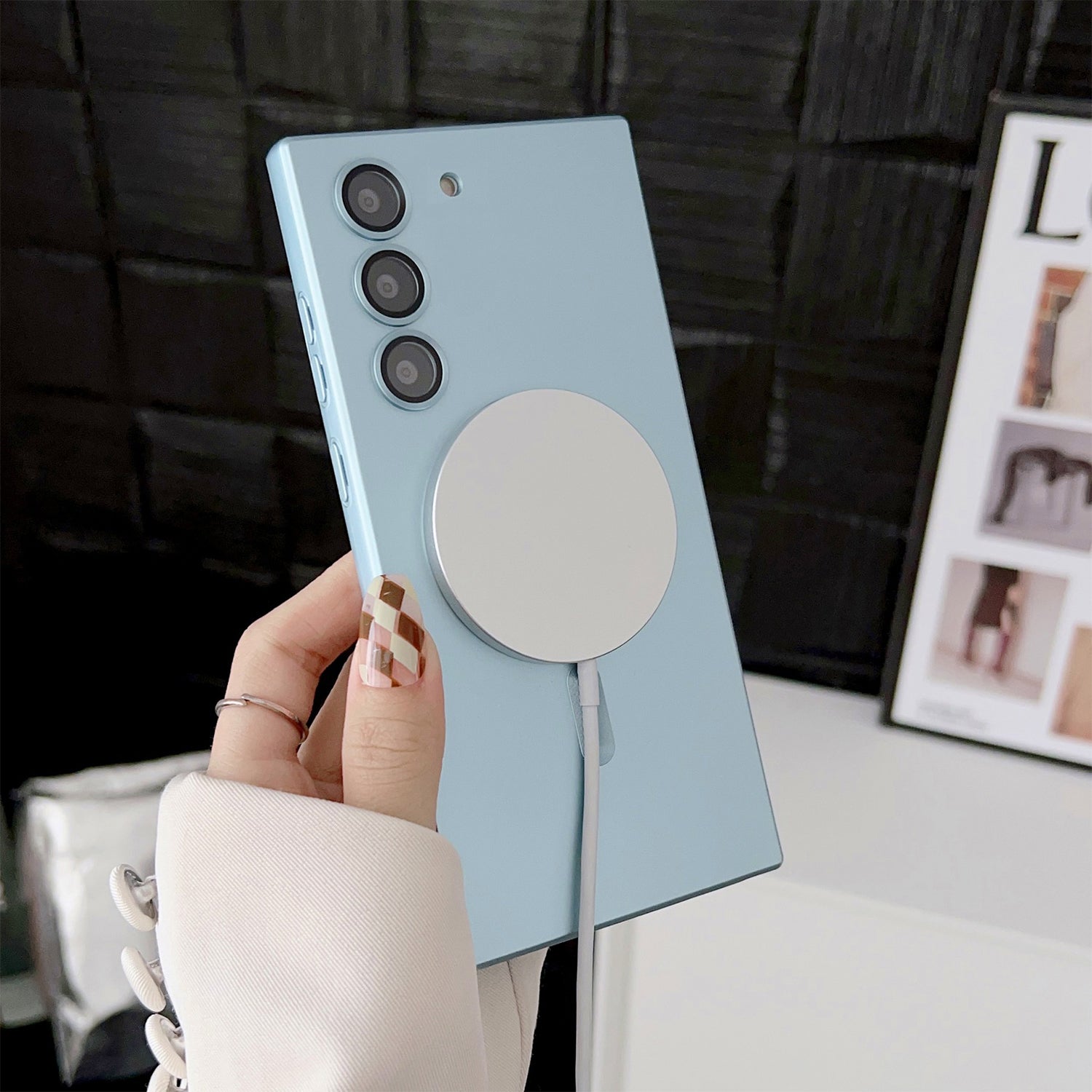 Samsung Galaxy S23 Plus Magnetic soft silicone with lens protective film case