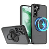 Samsung Galaxy S23 Hollow Out Ring Rotating Magnetic Suction Bracket Protective Sleeve Case
