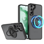 Samsung Galaxy S23 Hollow Out Ring Rotating Magnetic Suction Bracket Protective Sleeve Case