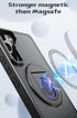 Samsung Galaxy S23 Hollow Out Ring Rotating Magnetic Suction Bracket Protective Sleeve Case