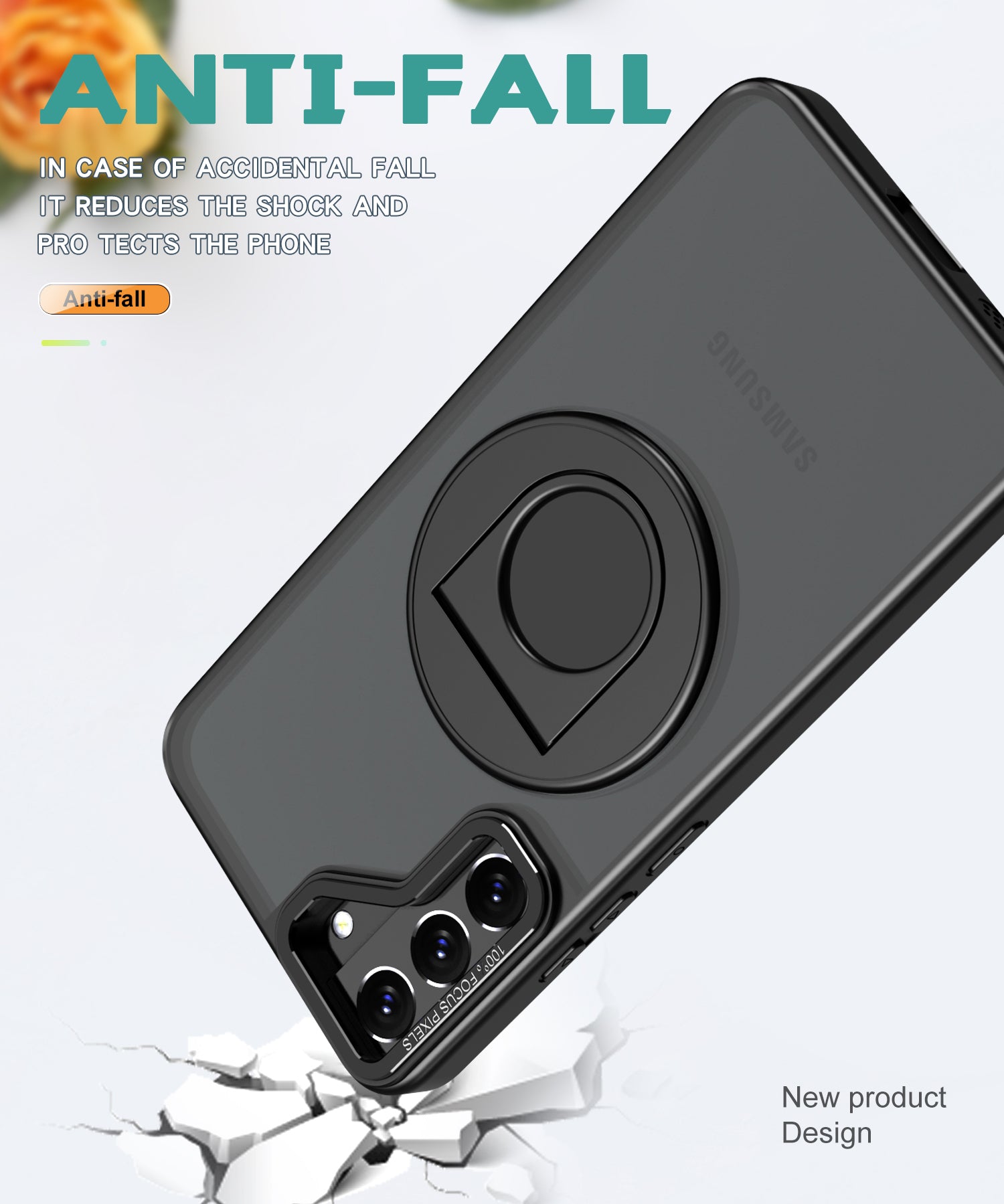 Samsung Galaxy S23 Plus Hollow Out Ring Rotating Magnetic Suction Bracket Protective Sleeve Case