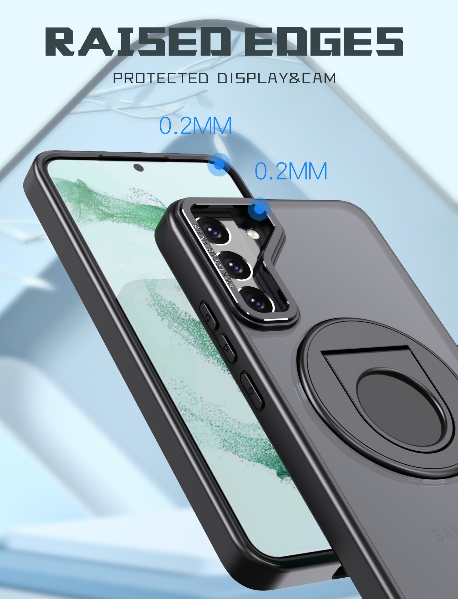 Samsung Galaxy S23 Plus Hollow Out Ring Rotating Magnetic Suction Bracket Protective Sleeve Case