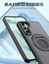 Samsung Galaxy S23 Plus Hollow Out Ring Rotating Magnetic Suction Bracket Protective Sleeve Case