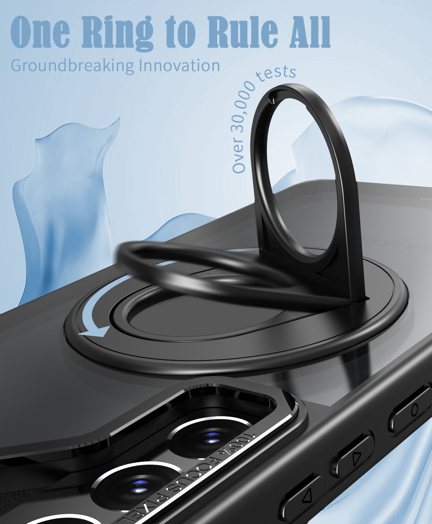 Samsung Galaxy S23 Plus Hollow Out Ring Rotating Magnetic Suction Bracket Protective Sleeve Case
