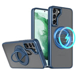 Samsung Galaxy S23 Plus Hollow Out Ring Rotating Magnetic Suction Bracket Protective Sleeve Case