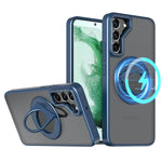 Samsung Galaxy S23 Hollow Out Ring Rotating Magnetic Suction Bracket Protective Sleeve Case
