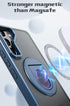 Samsung Galaxy S23 Plus Hollow Out Ring Rotating Magnetic Suction Bracket Protective Sleeve Case