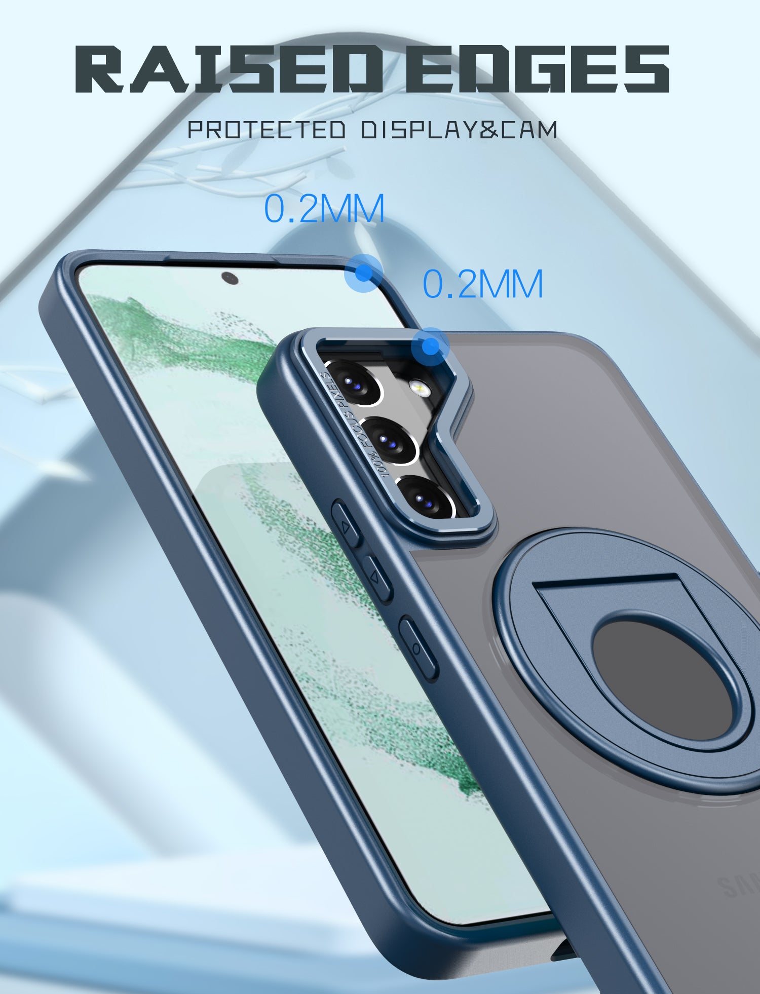 Samsung Galaxy S23 Plus Hollow Out Ring Rotating Magnetic Suction Bracket Protective Sleeve Case