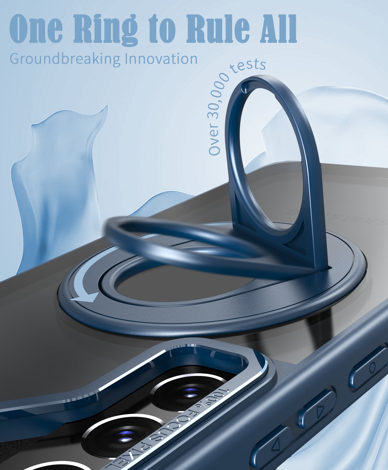 Samsung Galaxy S23 Hollow Out Ring Rotating Magnetic Suction Bracket Protective Sleeve Case