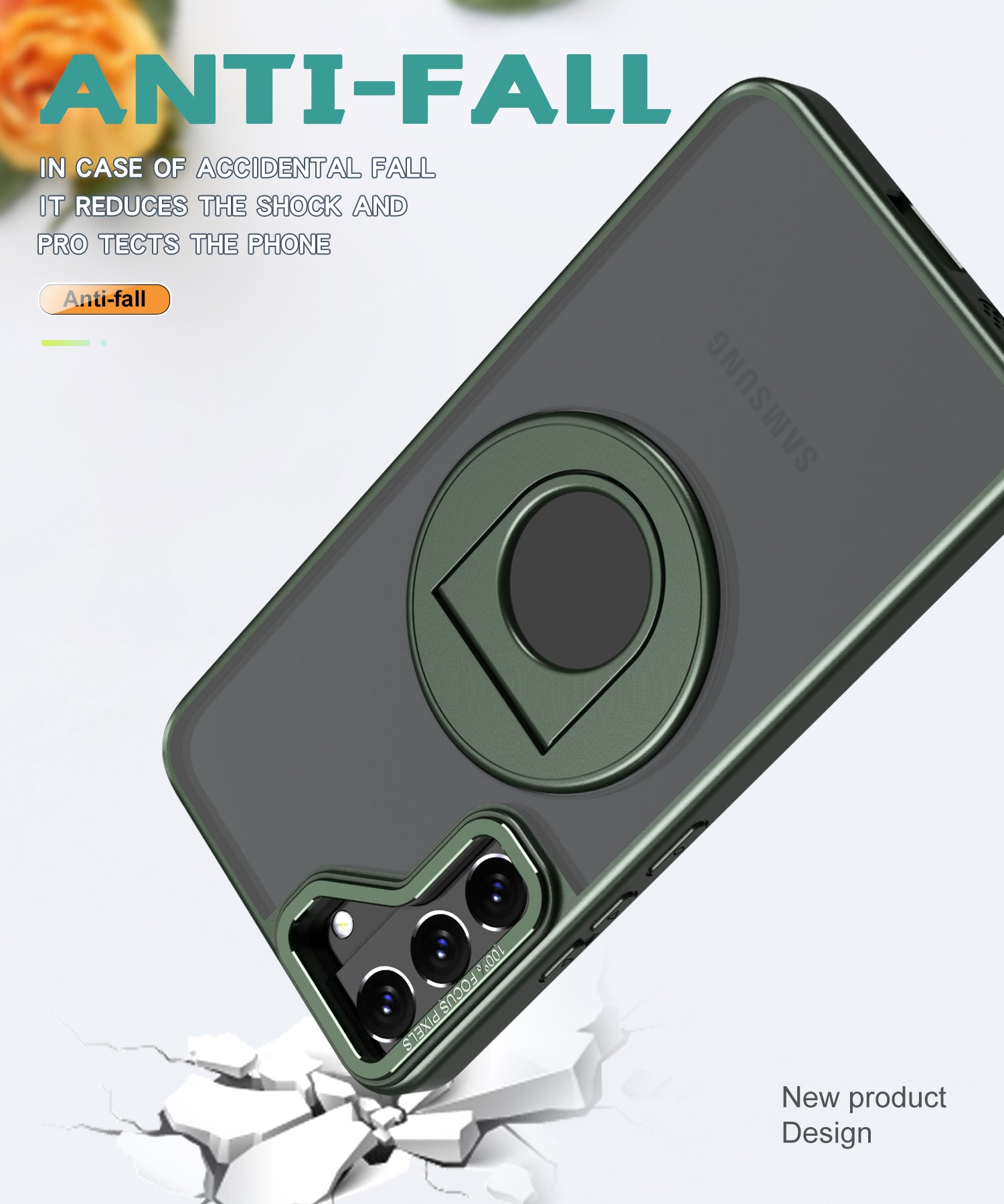 Samsung Galaxy S23 Plus Hollow Out Ring Rotating Magnetic Suction Bracket Protective Sleeve Case