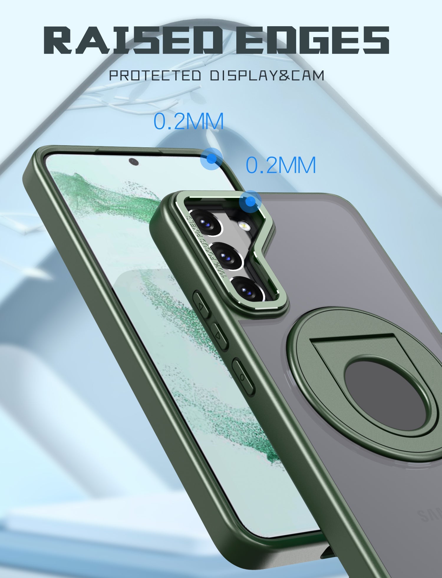 Samsung Galaxy S23 Hollow Out Ring Rotating Magnetic Suction Bracket Protective Sleeve Case