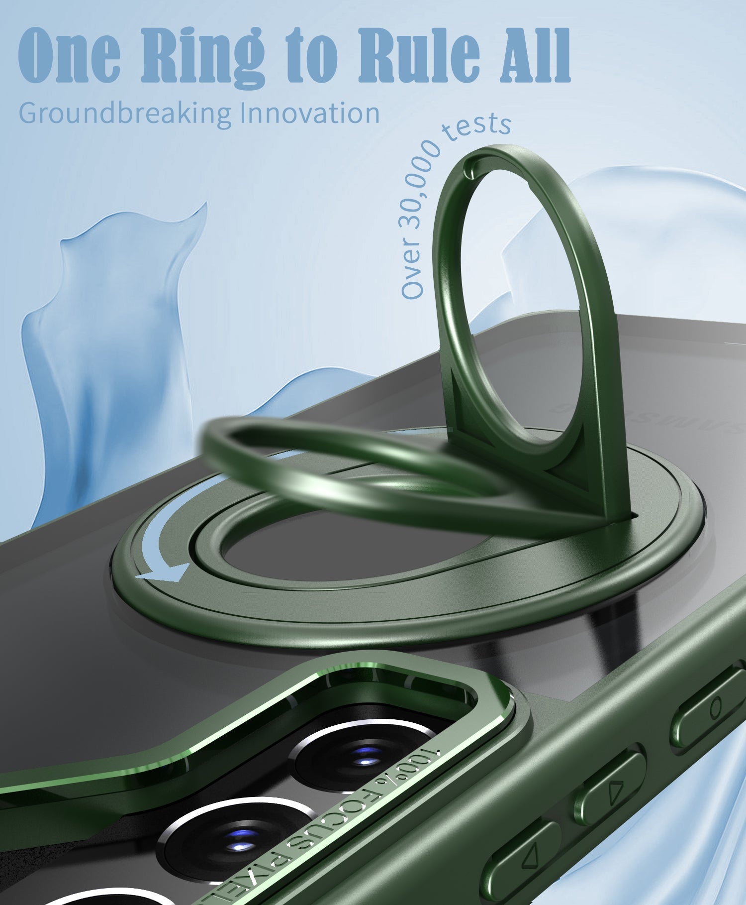 Samsung Galaxy S23 Hollow Out Ring Rotating Magnetic Suction Bracket Protective Sleeve Case