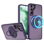 Samsung Galaxy S23 Hollow Out Ring Rotating Magnetic Suction Bracket Protective Sleeve Case
