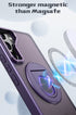 Samsung Galaxy S23 Hollow Out Ring Rotating Magnetic Suction Bracket Protective Sleeve Case