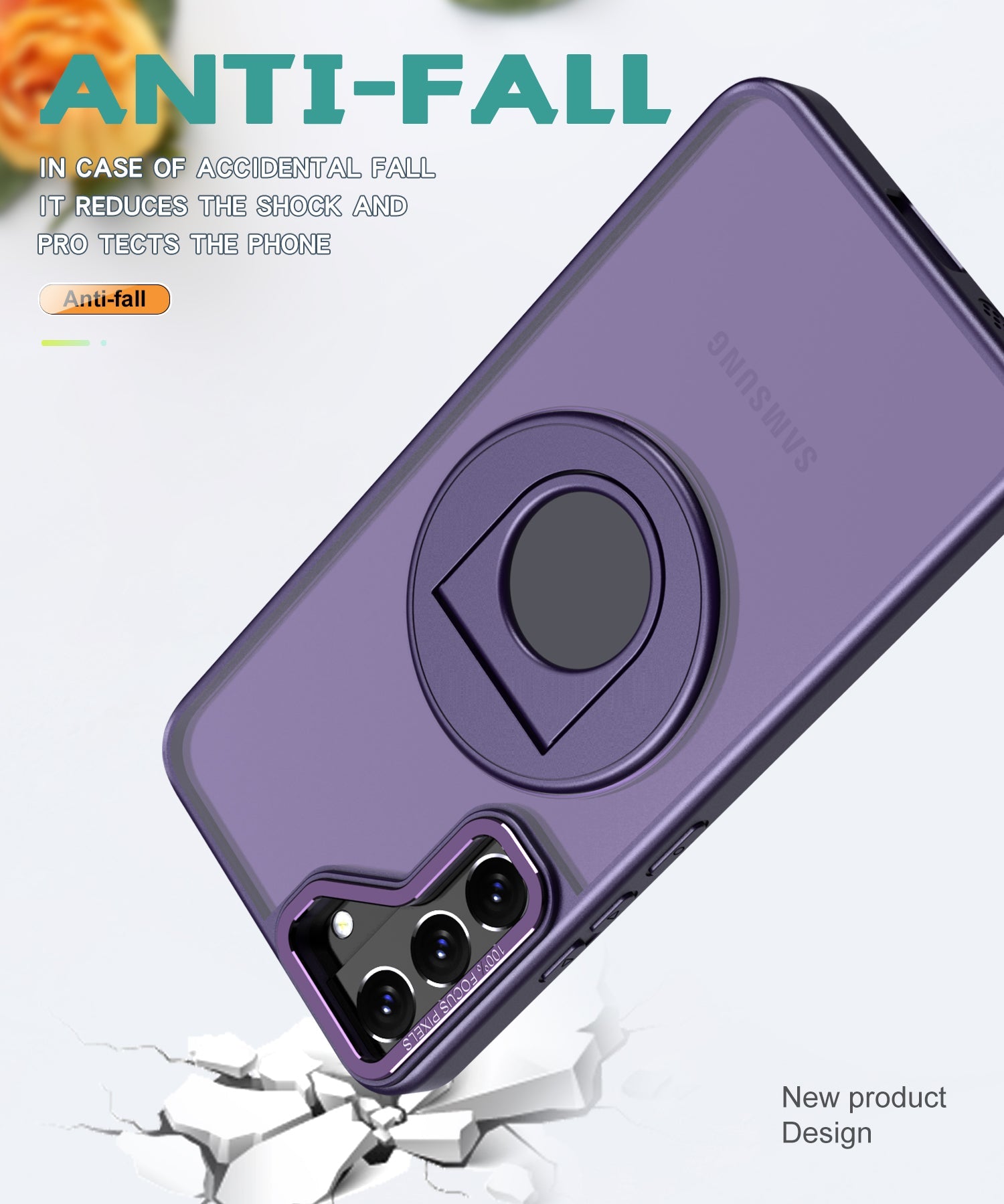 Samsung Galaxy S23 Hollow Out Ring Rotating Magnetic Suction Bracket Protective Sleeve Case