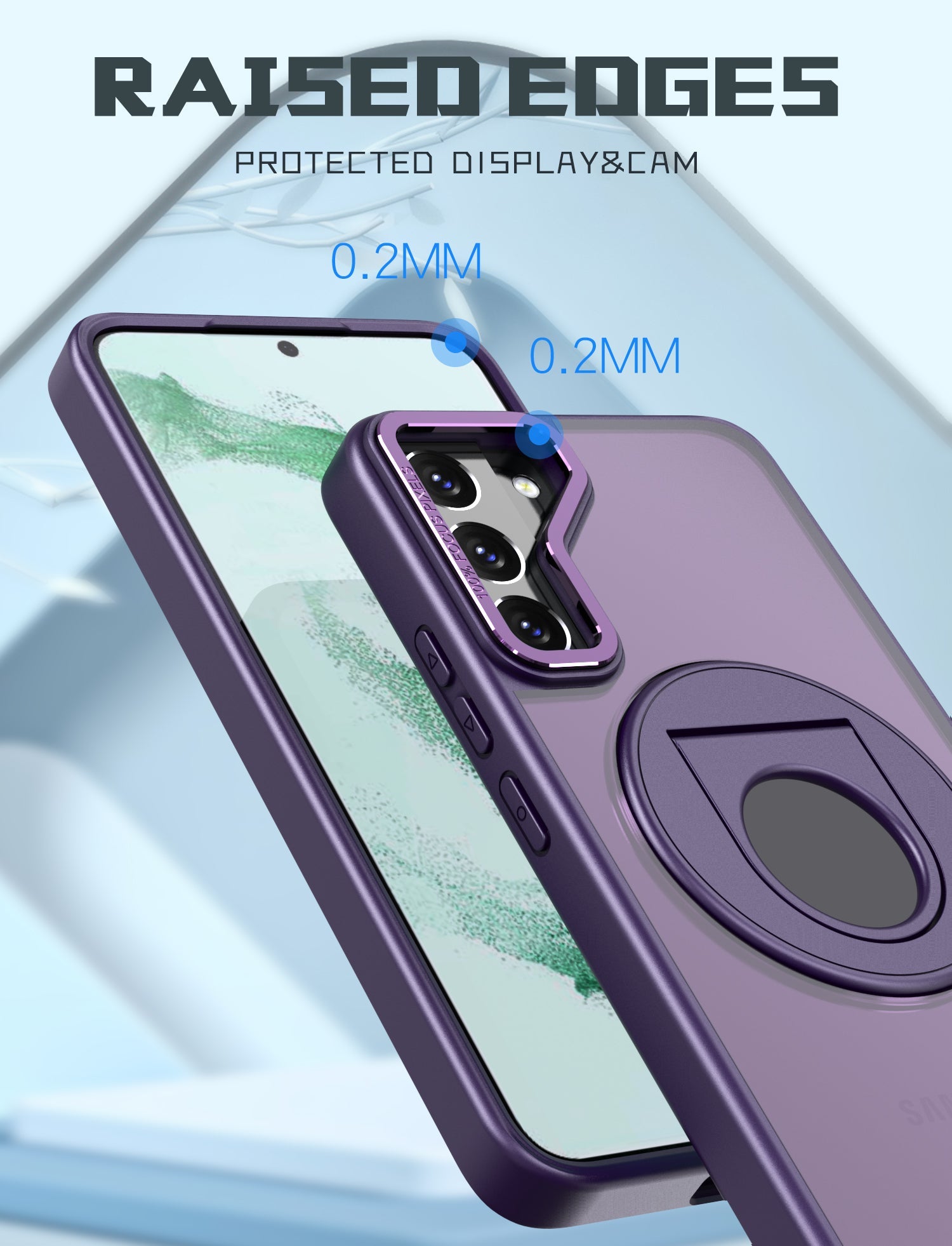 Samsung Galaxy S23 Hollow Out Ring Rotating Magnetic Suction Bracket Protective Sleeve Case