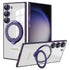 Samsung Galaxy S23 Plus Electroplated Magnetic Transparent Anti Drop Bracket Ring Phone Case