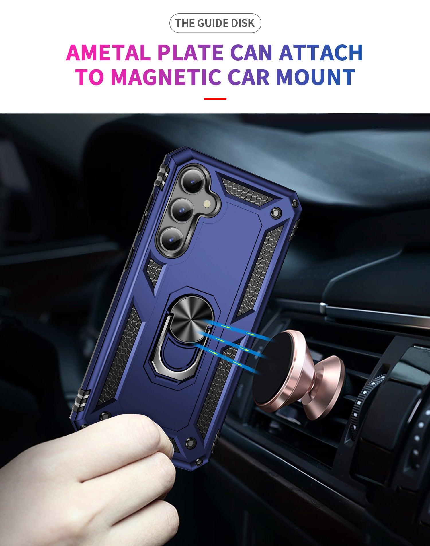 Samsung Galaxy S23 FE Case Ring Magnetic GPS Car Mount Phone Holder Case
