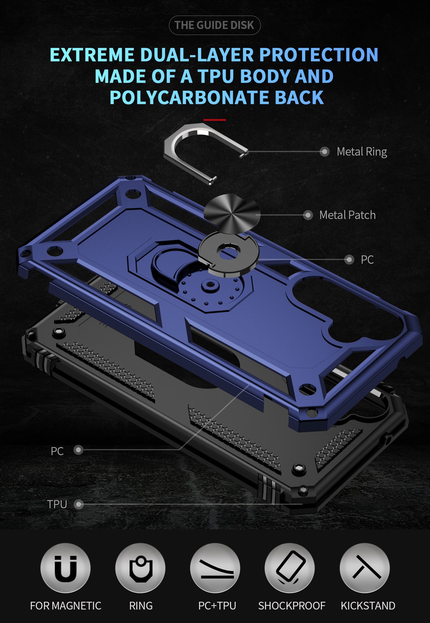 Samsung Galaxy S23 FE Case Ring Magnetic GPS Car Mount Phone Holder Case