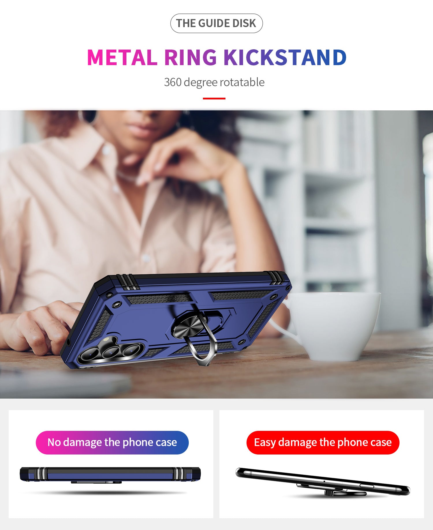 Samsung Galaxy S23 FE Case Ring Magnetic GPS Car Mount Phone Holder Case