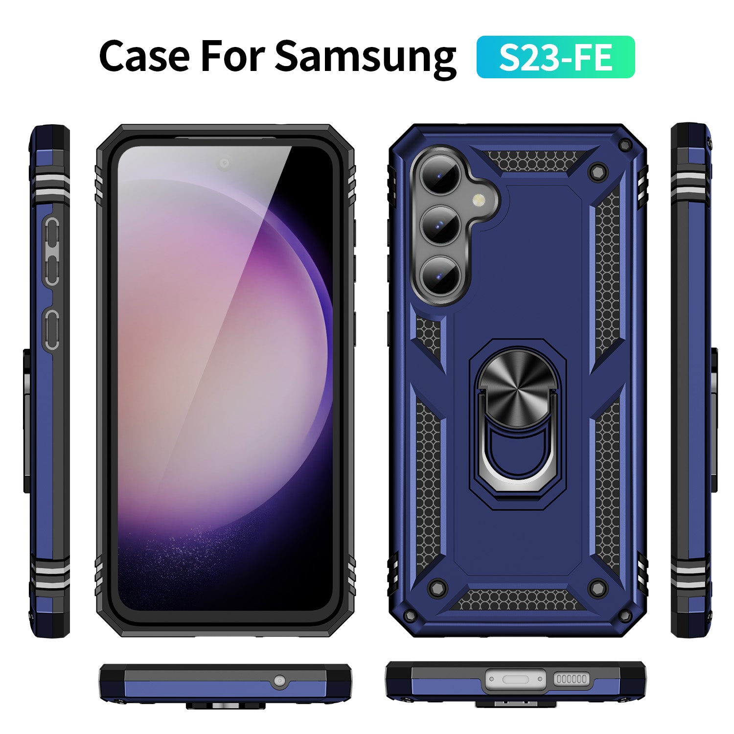 Samsung Galaxy S23 FE Case Ring Magnetic GPS Car Mount Phone Holder Case