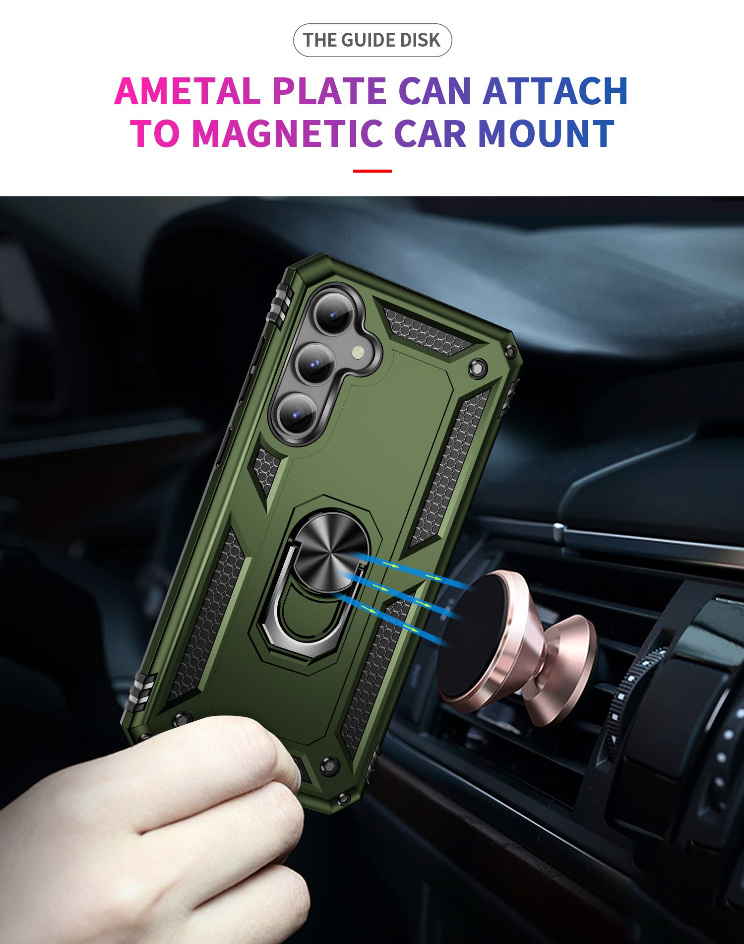 Samsung Galaxy S23 FE Case Ring Magnetic GPS Car Mount Phone Holder Case