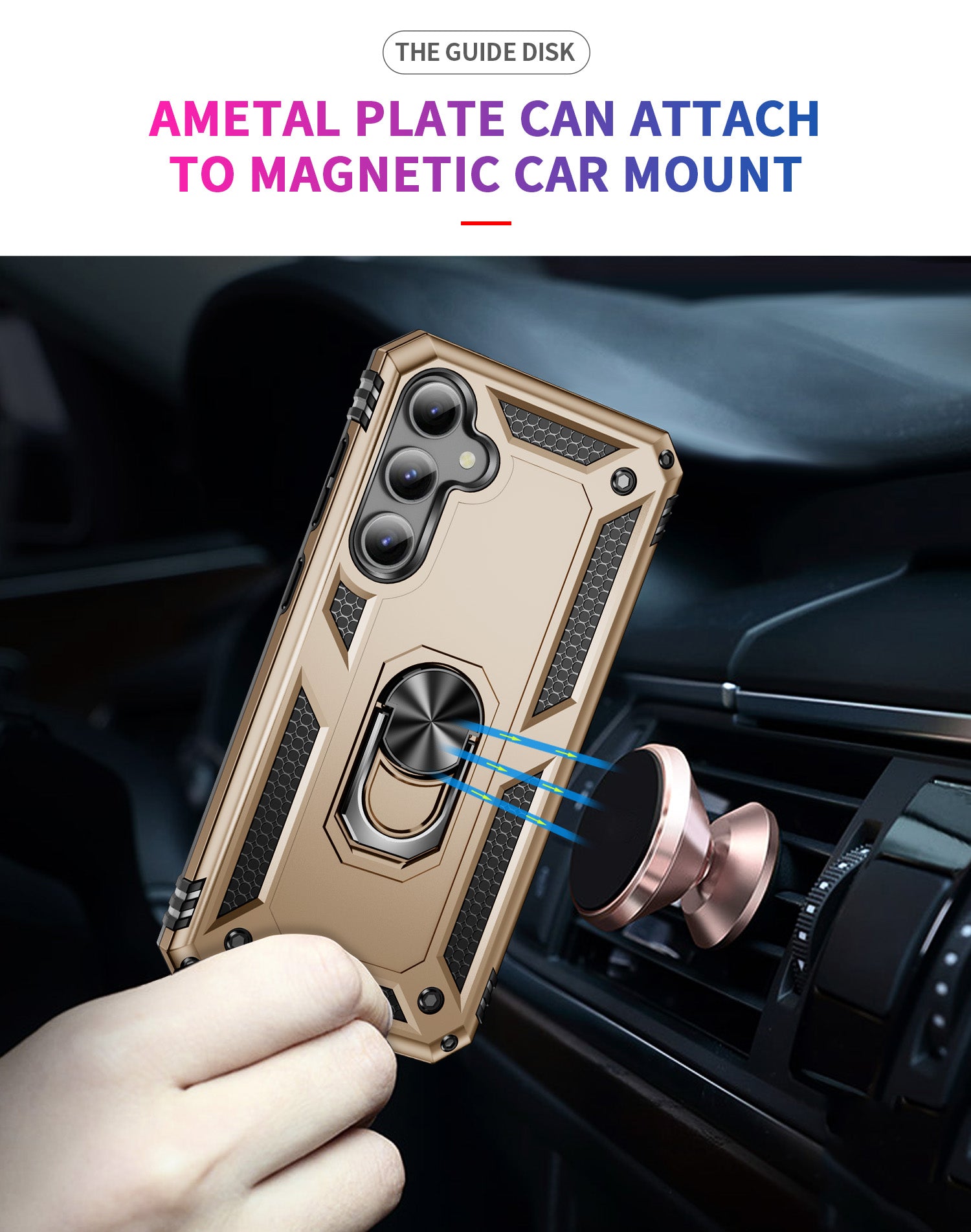 Samsung Galaxy S23 FE Case Ring Magnetic GPS Car Mount Phone Holder Case