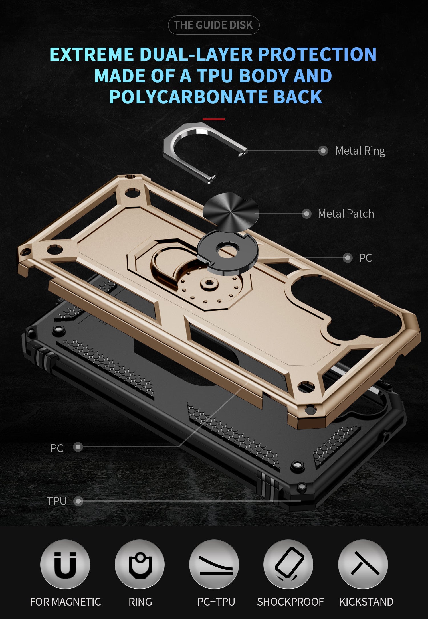 Samsung Galaxy S23 FE Case Ring Magnetic GPS Car Mount Phone Holder Case