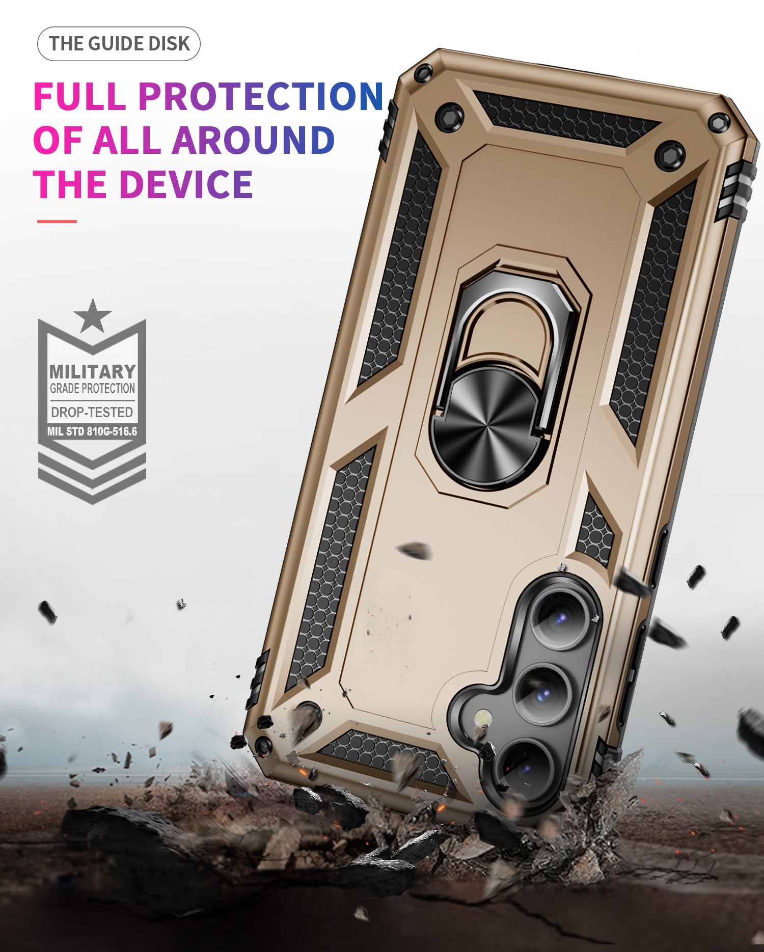 Samsung Galaxy S23 FE Case Ring Magnetic GPS Car Mount Phone Holder Case