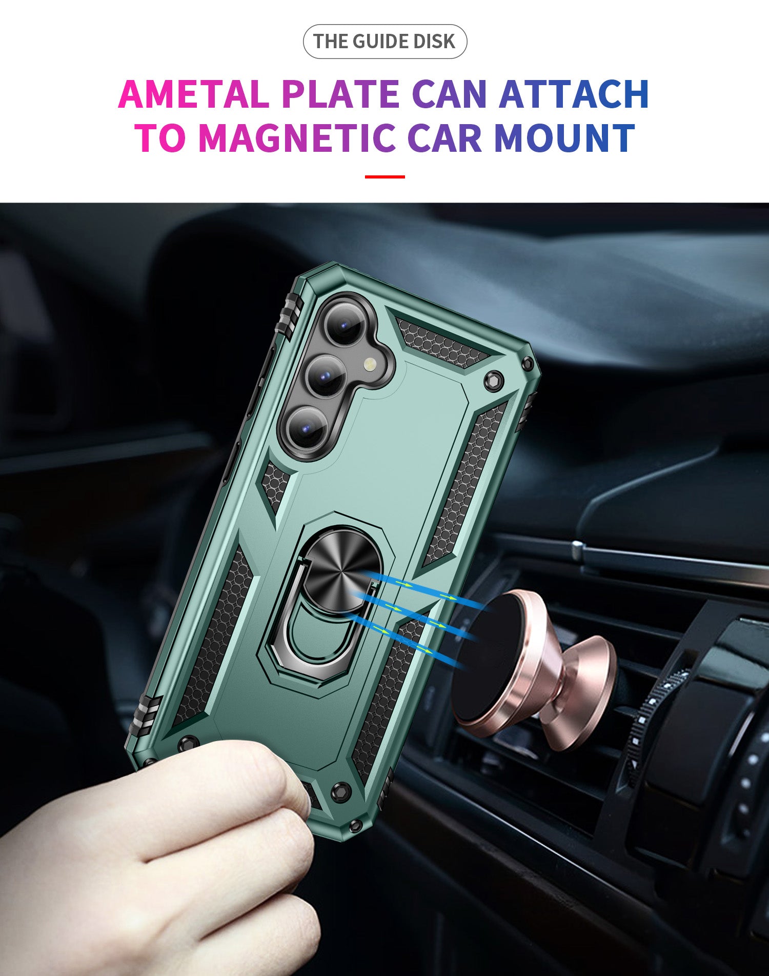 Samsung Galaxy S23 FE Case Ring Magnetic GPS Car Mount Phone Holder Case