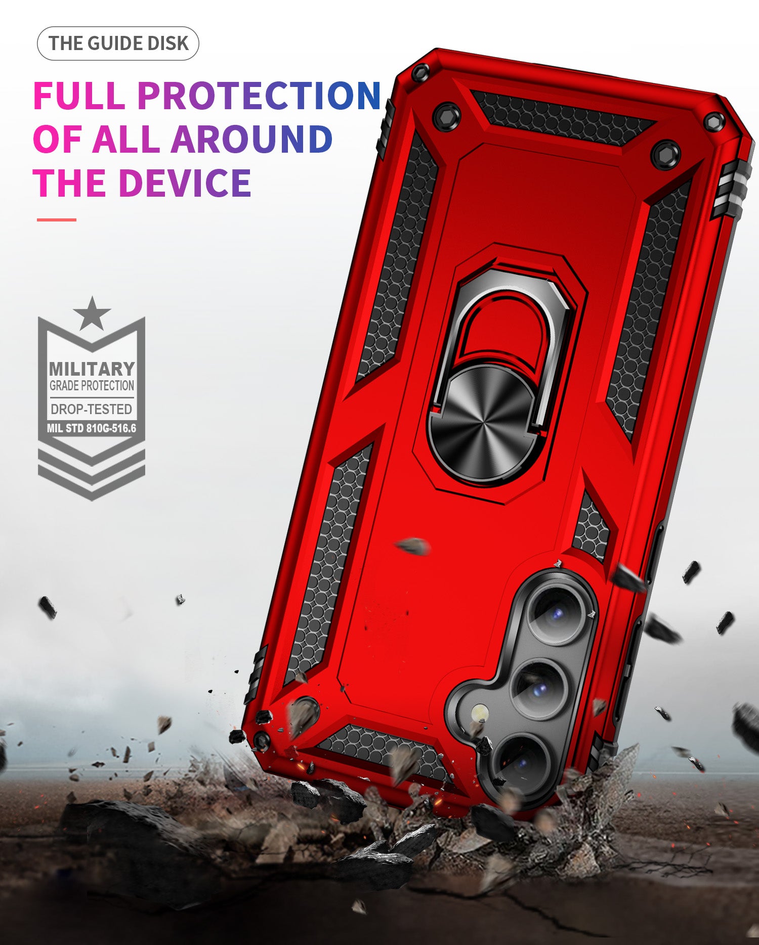 Samsung Galaxy S23 FE Case Ring Magnetic GPS Car Mount Phone Holder Case