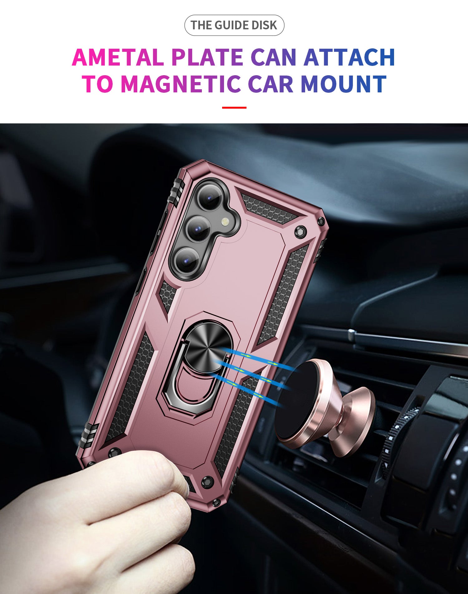 Samsung Galaxy S23 FE Case Ring Magnetic GPS Car Mount Phone Holder Case