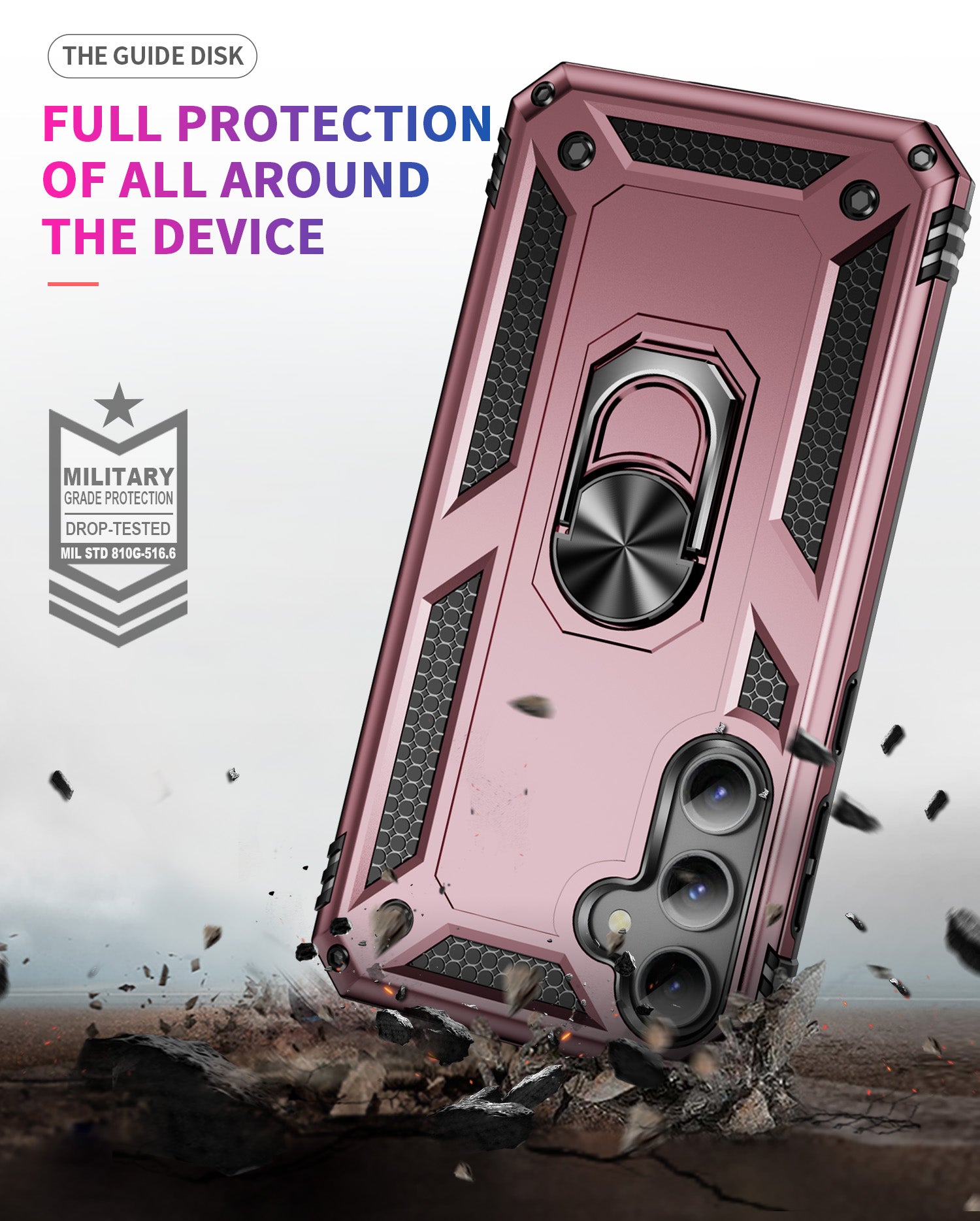 Samsung Galaxy S23 FE Case Ring Magnetic GPS Car Mount Phone Holder Case