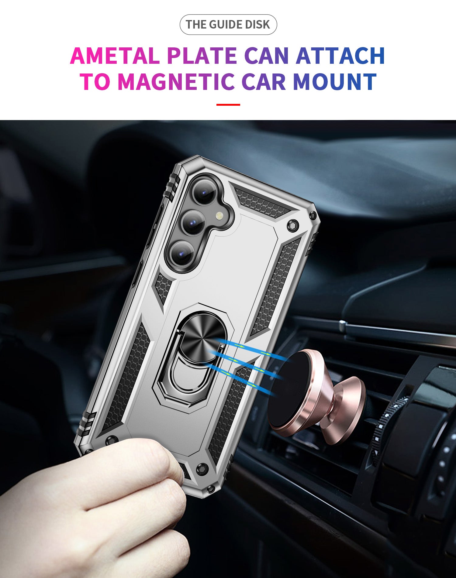 Samsung Galaxy S23 FE Case Ring Magnetic GPS Car Mount Phone Holder Case