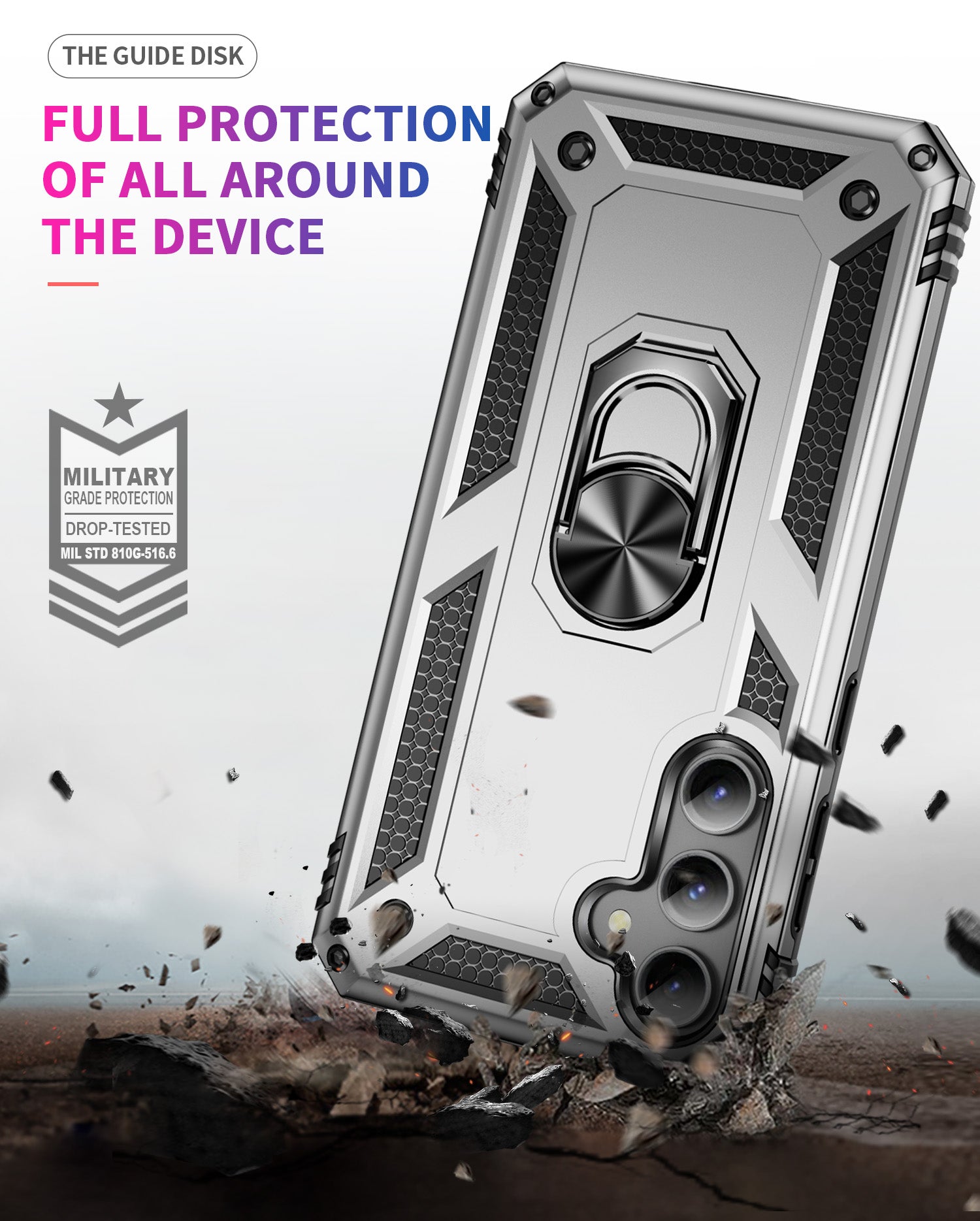 Samsung Galaxy S23 FE Case Ring Magnetic GPS Car Mount Phone Holder Case