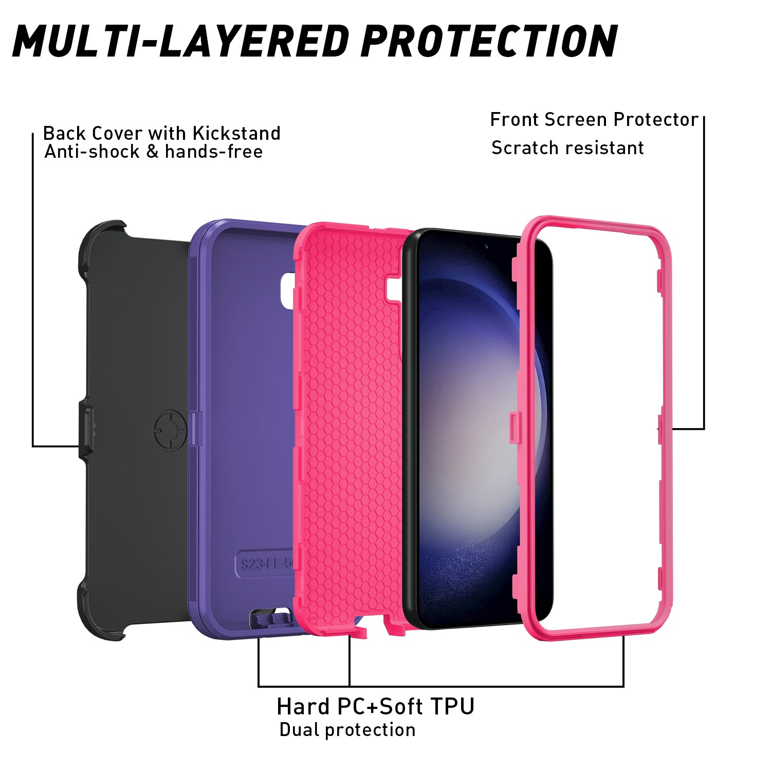 Samsung Galaxy S23 FE Full Protection Heavy Duty Shockproof Case