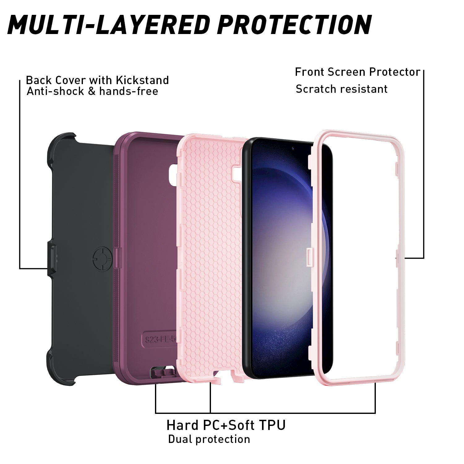 Samsung Galaxy S23 FE Full Protection Heavy Duty Shockproof Case