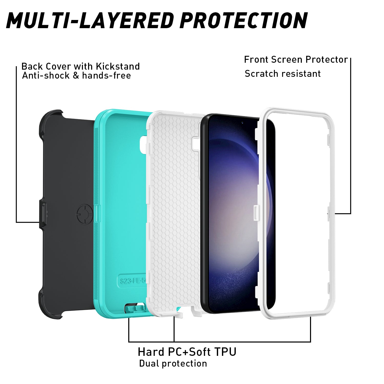 Samsung Galaxy S23 FE Full Protection Heavy Duty Shockproof Case