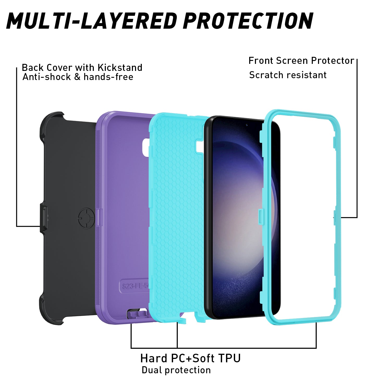Samsung Galaxy S23 FE Full Protection Heavy Duty Shockproof Case