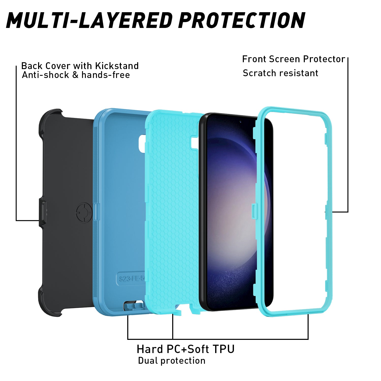 Samsung Galaxy S23 FE Full Protection Heavy Duty Shockproof Case