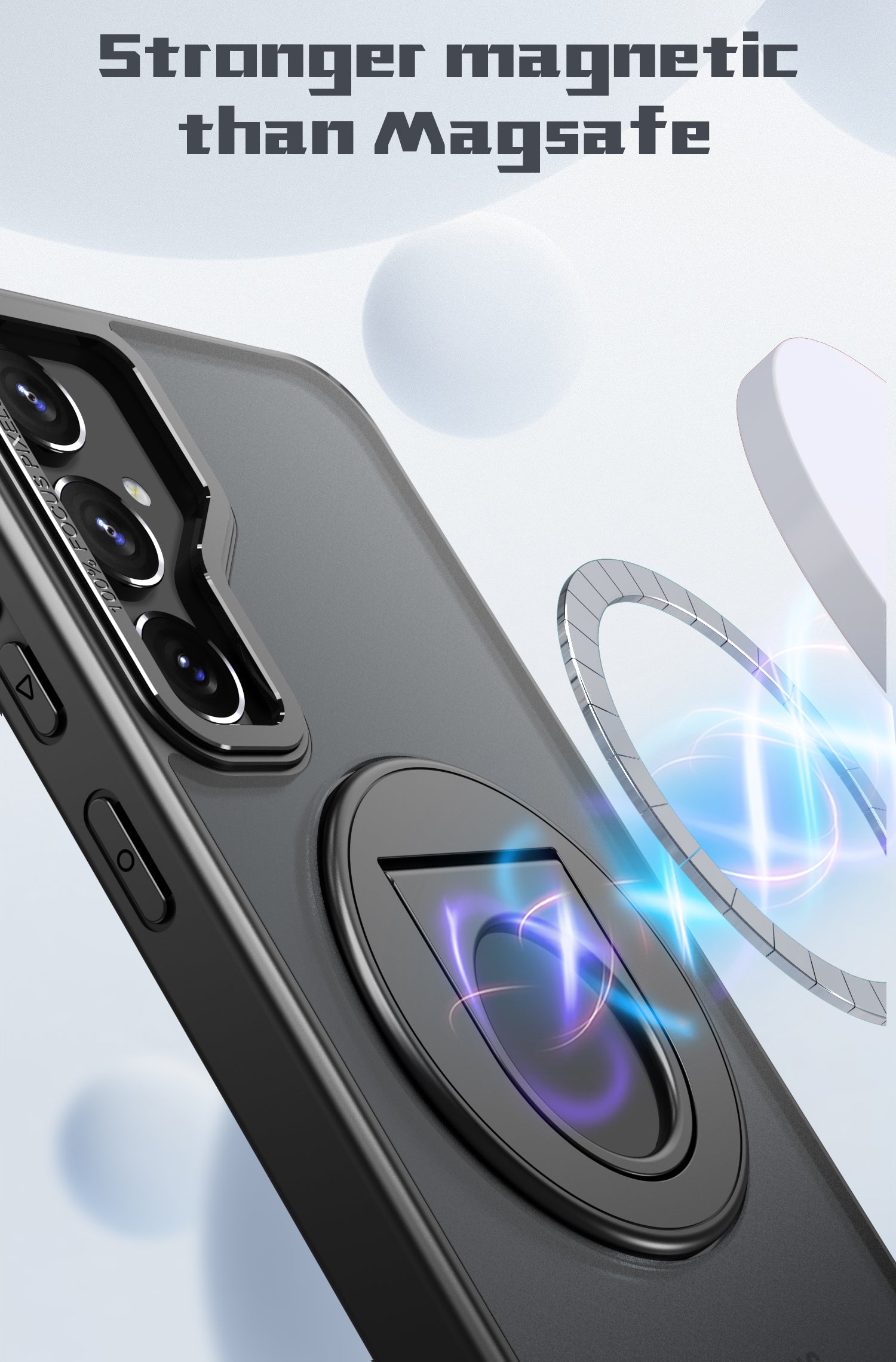 Samsung Galaxy S23 FE Hollow Out Ring Rotating Magnetic Suction Bracket Protective Sleeve Case