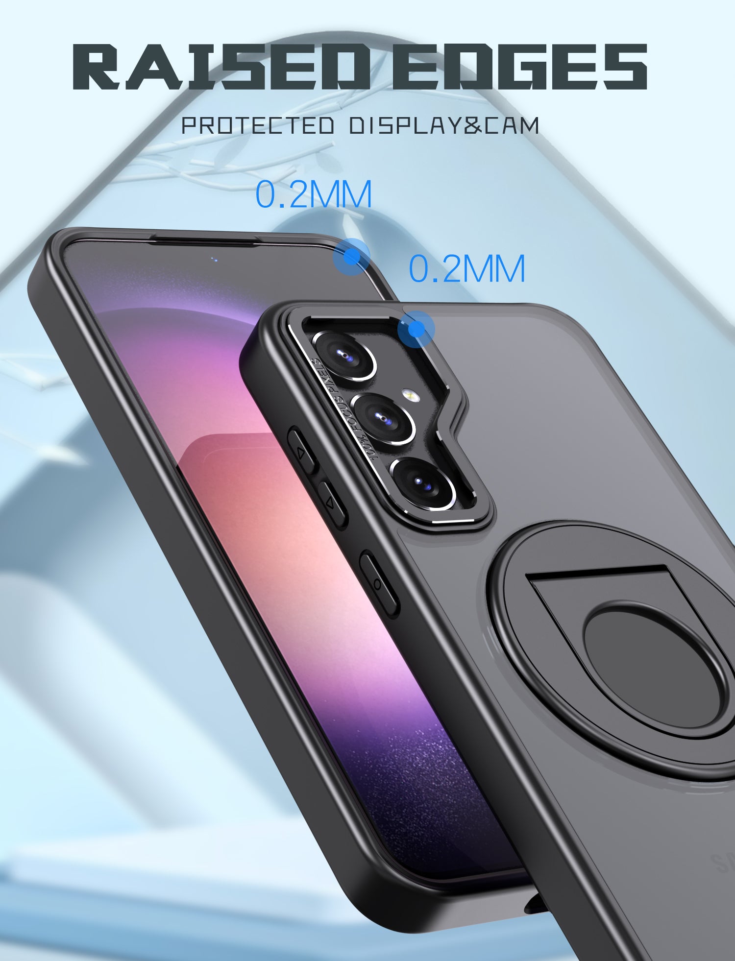 Samsung Galaxy S23 FE Hollow Out Ring Rotating Magnetic Suction Bracket Protective Sleeve Case