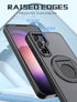 Samsung Galaxy S23 FE Hollow Out Ring Rotating Magnetic Suction Bracket Protective Sleeve Case