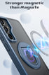 Samsung Galaxy S23 FE Hollow Out Ring Rotating Magnetic Suction Bracket Protective Sleeve Case