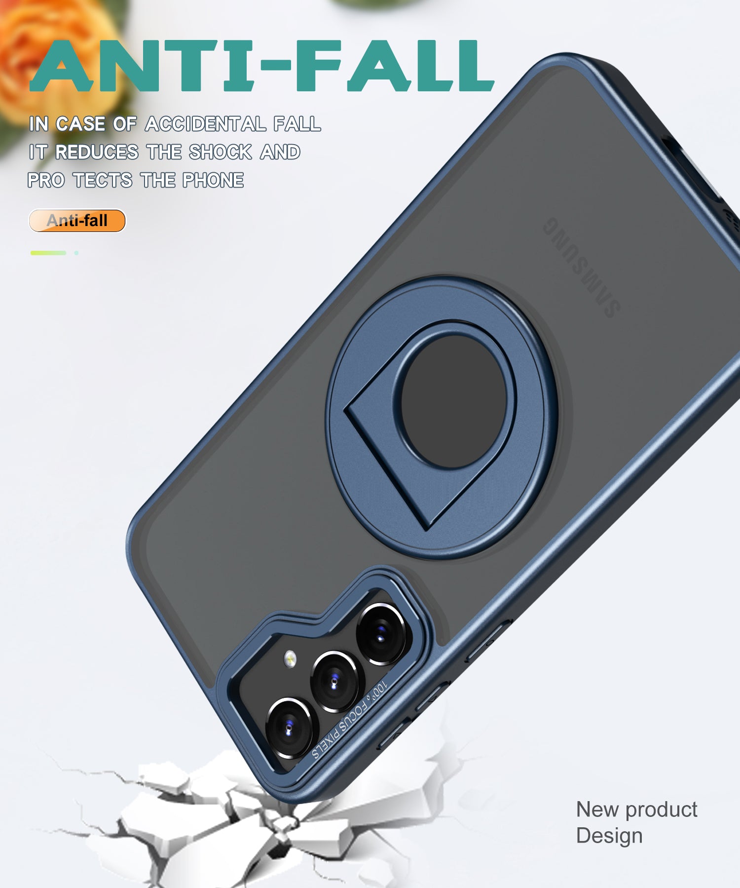 Samsung Galaxy S23 FE Hollow Out Ring Rotating Magnetic Suction Bracket Protective Sleeve Case