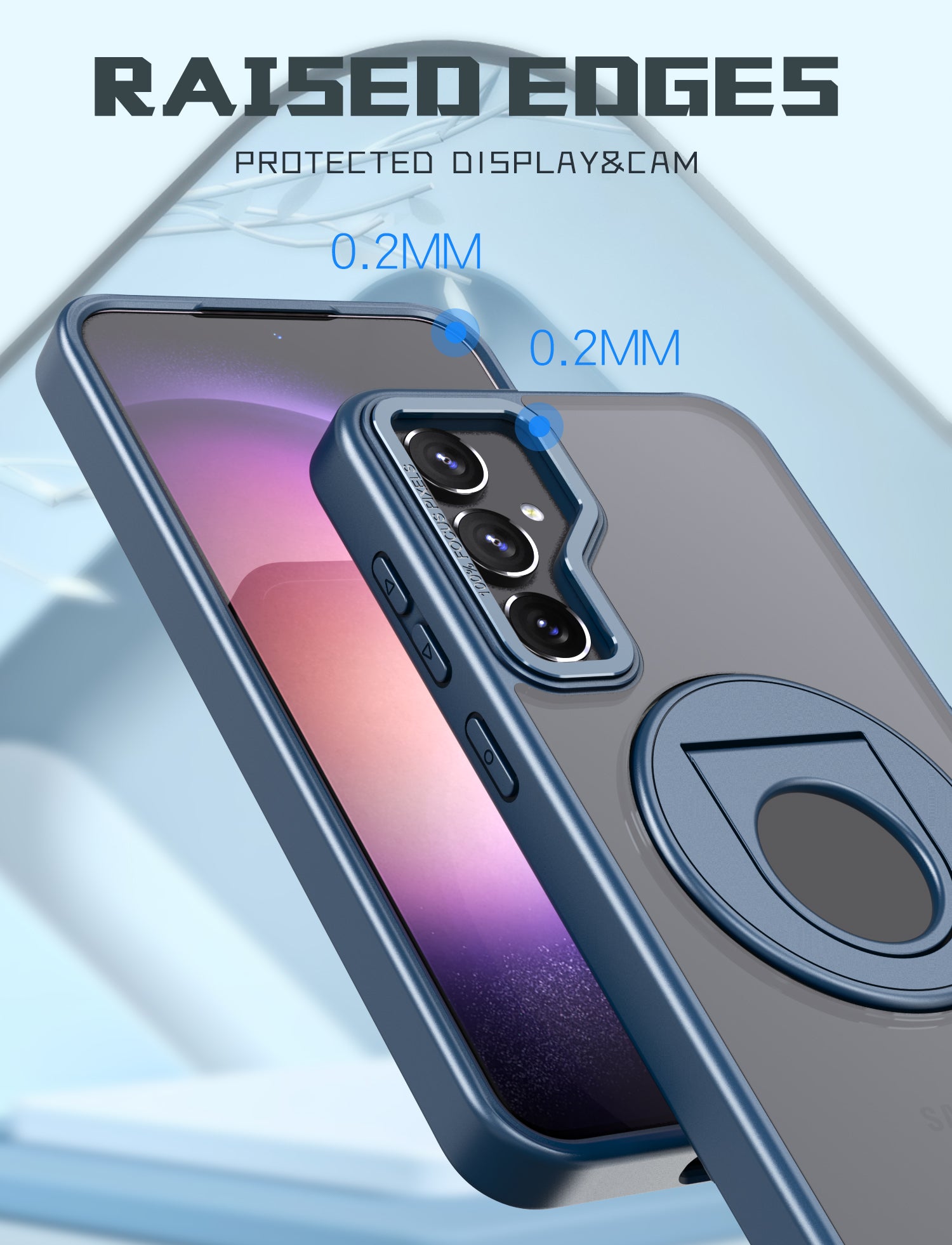 Samsung Galaxy S23 FE Hollow Out Ring Rotating Magnetic Suction Bracket Protective Sleeve Case