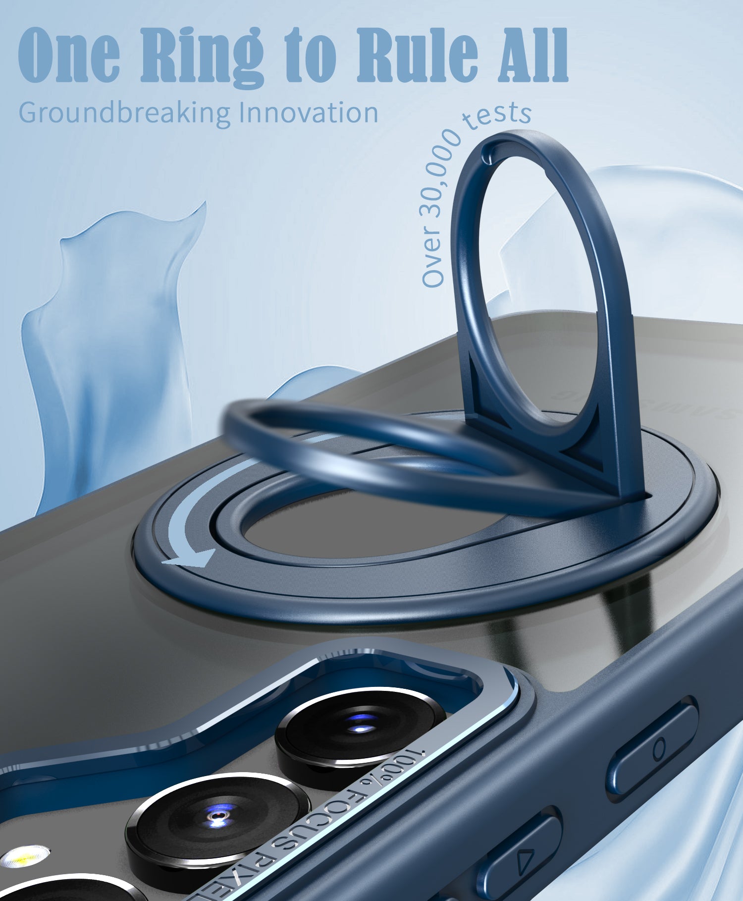 Samsung Galaxy S23 FE Hollow Out Ring Rotating Magnetic Suction Bracket Protective Sleeve Case